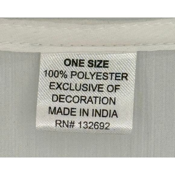 White Beaded Swimsuit Coverup Tunic One Size Beachy Vacation Travel Pool Cruise - Picture 4 of 4